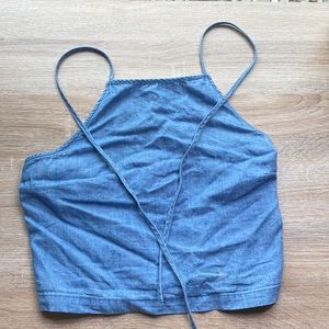 light blue halter tank top, size xsmall, Hollister